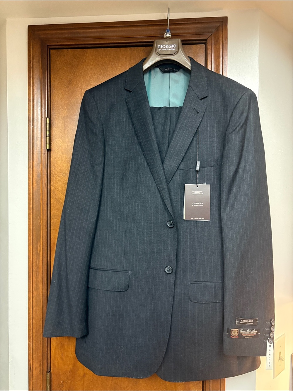 Men's Charcoal Pinstripe Suit